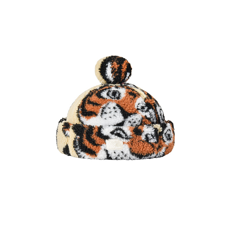 Soulgoods Kids Allover Tiger Head Fleece Roll Cap 2025FW Drop 4