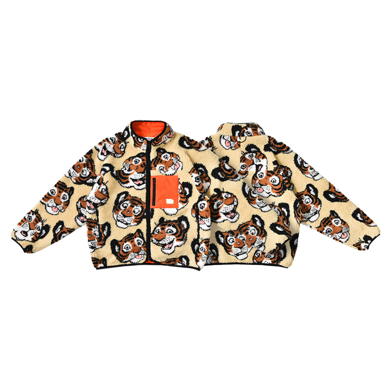 Soulgoods Kids Allover Tiger Head Logo Fleece Jacket 2025FW Drop 4