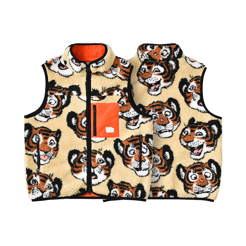Soulgoods Kids Allover Tiger Head Fleece Vest 2025FW Drop 4